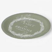 Minimalistisch Boho Sage Green Name Teller (Schrägansicht)