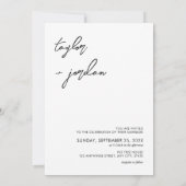 Minimalistisch Boho Script Foto Wedding Einladung (Rückseite)