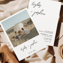 Minimalistisch Boho Script Foto Wedding
