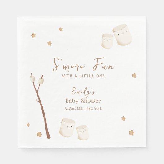 Minimalistisch Boho S'more Fun Stars Kinderdusche Serviette (Vorderseite)