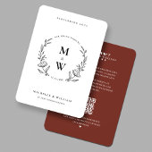 Minimalistisch Boho Spring Monogram Terracotta Wed Einladung