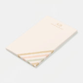 Minimalistisch Boho Stripe | Erdung Personalisiert Post-it Klebezettel (angewinkelt)