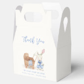 Minimalistisch Boho Stroller Rabbit Boy Babydusche Geschenkschachtel (Geöffnet)