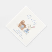 Minimalistisch Boho Stroller Rabbit Boy Babydusche Serviette (Ecke)