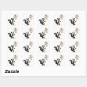 Minimalistisch Boho Style Skunk mit Balloons Quadratischer Aufkleber (Blatt)