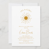 Minimalistisch Boho Sunshine Baby Dusche Es ist ei Einladung (Vorderseite)
