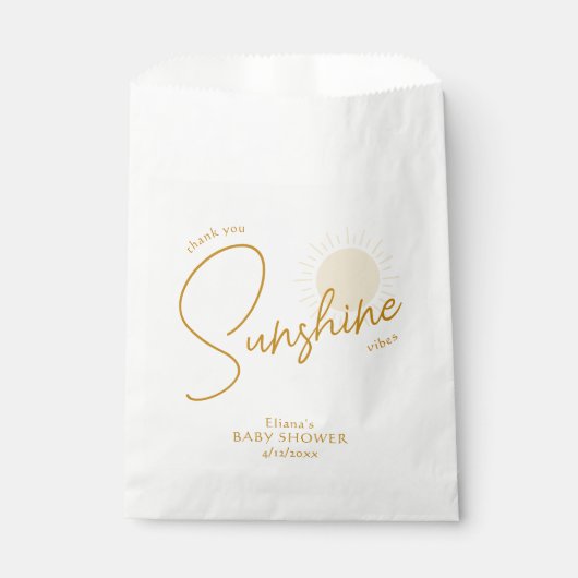 Minimalistisch Boho Sunshine Baby Dusche Vielen Da Geschenktütchen (Vorderseite)