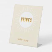 Minimalistisch Boho Sunshine Baby Duschgetränke Sockelschild (Vorderseite)