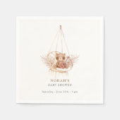 Minimalistisch Boho Teddy Bear Pampas Babydusche Serviette (Vorderseite)