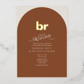 Minimalistisch Boho Terracotta Burnt Orange Weddin Folieneinladung (Vorderseite)