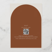 Minimalistisch Boho Terracotta Burnt Orange Weddin Folieneinladung (Rückseite)