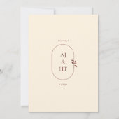 Minimalistisch Boho Terracotta Cream Script Weddin Einladung (Rückseite)