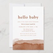 Minimalistisch Boho Terracotta Desert Boy Baby Dus Einladung (Vorderseite)