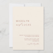 Minimalistisch Boho Terracotta QR Code Wedding Einladung (Vorderseite)