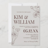 Minimalistisch Boho Terracotta Wedding Einladung (Vorderseite)