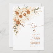Minimalistisch Boho Terracotta Wedding Tischnummer (Vorderseite)