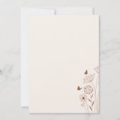 Minimalistisch Boho Terracotta Wildblume Wedding Einladung (Rückseite)