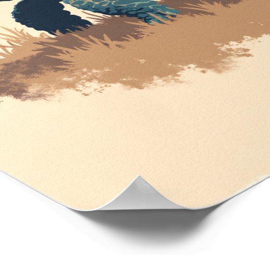 Minimalistisch Boho Turtle Wall Art Poster (Ecke)