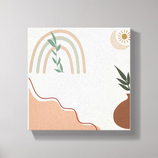 Minimalistisch Boho Wall Art | Neutrale Ästhetik C Leinwanddruck (Vorderseite)