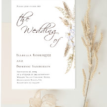 Minimalistisch Boho Wasserfarbe Pampas Grass Weddi