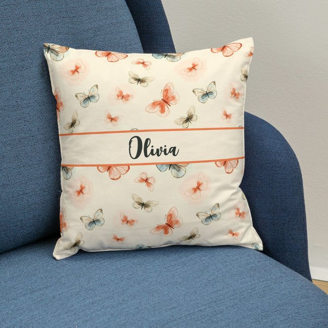 Minimalistisch Boho Wasserfarbenschmetterlinge Kissen (Von Creator hochgeladen)