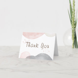 Minimalistisch Boho Watercolor Abstrakt Babydusche Dankeskarte