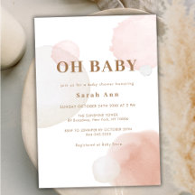 Minimalistisch Boho Watercolor Abstrakt Babydusche