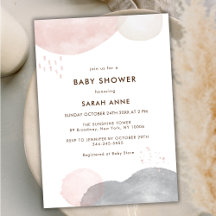 Minimalistisch Boho Watercolor Abstrakt Babydusche