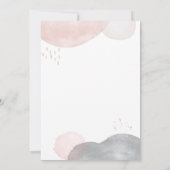 Minimalistisch Boho Watercolor Abstrakt Babydusche Einladung (Rückseite)