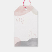 Minimalistisch Boho Watercolor Abstrakt Babydusche Geschenkanhänger (Rückseite)