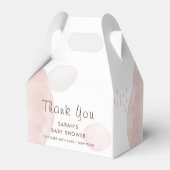 Minimalistisch Boho Watercolor Abstrakt Babydusche Geschenkschachtel (Rückseite)