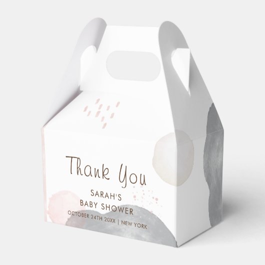 Minimalistisch Boho Watercolor Abstrakt Babydusche Geschenkschachtel (Vorderseite)