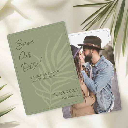 Minimalistisch Boho Wedding Foto Einladung