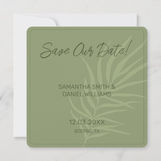 Minimalistisch Boho Wedding Foto Save The Date (Vorderseite)