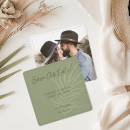 Minimalistisch Boho Wedding Foto Save The Date