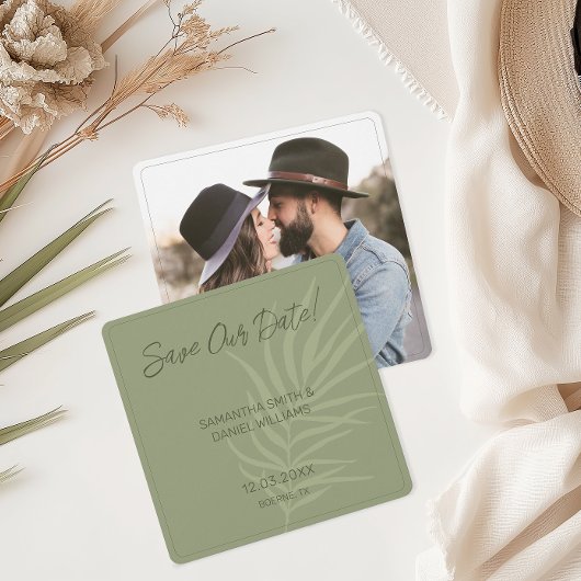 Minimalistisch Boho Wedding Foto Save The Date