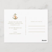 Minimalistisch Boho Wedding Foto Vielen Dank Postkarte (Rückseite)