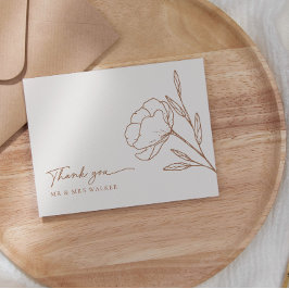 Minimalistisch Boho Wedding Vielen Dank Card Flat Dankeskarte
