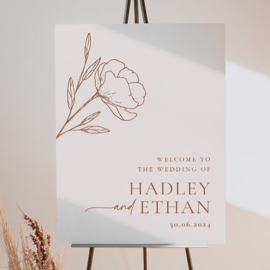 Minimalistisch Boho Wedding Welcome Sign Poster Bl
