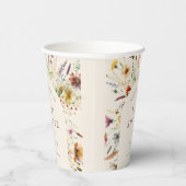 Minimalistisch Boho Wildblume Floral Baby Dusche Pappbecher (Rechts)