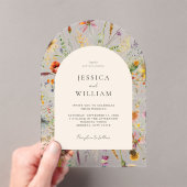 Minimalistisch Boho Wildblume Floral Wedding Acryleinladungen (Insitu (Handheld))