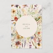 Minimalistisch Boho Wildblume Floral Wedding Begleitkarte (Rückseite)