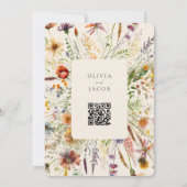 Minimalistisch Boho Wildblume Floral Wedding Einladung (Rückseite)