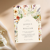 Minimalistisch Boho Wildblume Floral Wedding Einladung