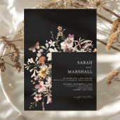 Minimalistisch Boho Wildblume Floral Wedding Einladung