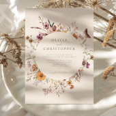 Minimalistisch Boho Wildblume Floral Wedding Einladung