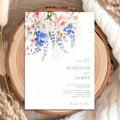 Minimalistisch Boho Wildblume Floral Wedding Einladung