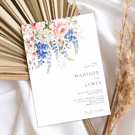 Minimalistisch Boho Wildblume Floral Wedding Einladung