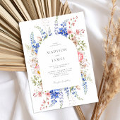 Minimalistisch Boho Wildblume Floral Wedding Einladung