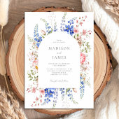 Minimalistisch Boho Wildblume Floral Wedding Einladung